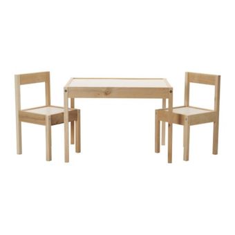 LATTโต๊ะเด็ก+เก้าอี้ 2 ตัว Children's table with 2 chairs (ไม้สน)