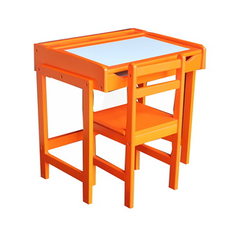 Intrend Design ชุดโต๊ะเก้าอี้เด็กอนุบาล D.I.Y. ไม้ยางพารา - สีส้ม