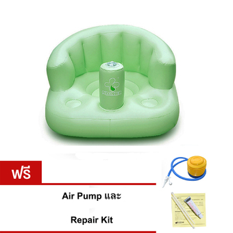 Peixin เก้าอี้เด็กโซฟาเป่าลมนั่งเล่น สำหรับเด็กเล็ก วัยอนุบาล (Green) ฟรี Air Pump + Repair Kit