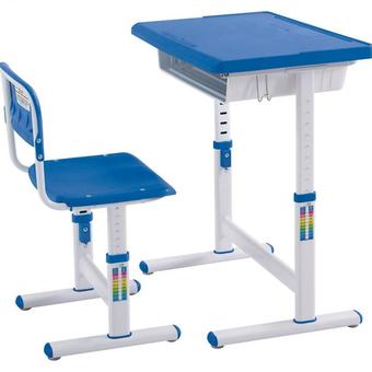 Ergotech โต๊ะเขียนหนังสือเด็กวัย 3-12 ขวบ ปรับระดับสูงต่ำได้ (สีน้ำเงิน)