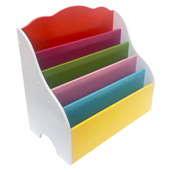 ชั้นวางหนังสือเด็ก โชว์ปก 5 ชั้น ผลิตจากไม้ MDF (สีแฟนซ๊)