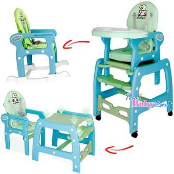 SmartKidsChair เก้าอี้ทานข้าวเด็กพร้อมโต๊ะเด็กและเก้าอี้เด็ก แบบ 3in1 รุ่น KC-3In1-B สีฟ้า(ลายการ์ตูน)(Blue)