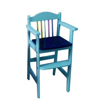ENZIO เก้าอี้เด็กไม้ยางพารา รุ่น Wood Highchaire (Blue)