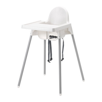 ANTILOP เก้าอี้เด็กสูง Highchair with tray 58*90 cm (เงิน)+แถมเบาะรองหลัง มูลค่า 690 ฟรี