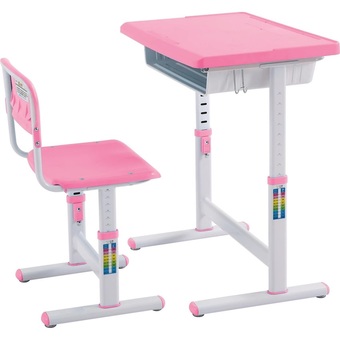 DekDeeToys โต๊ะเขียนหนังสือเด็ก รุ่น KF-01 (สีชมพู)