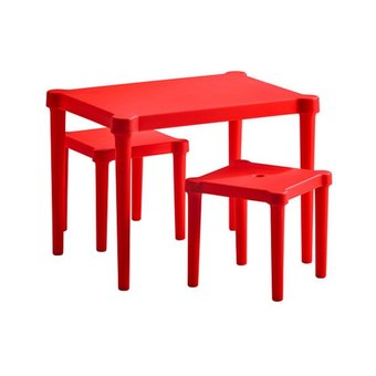 Sipan เฟอร์นิเจอร์ สำหรับเด็ก โต๊ะเด็ก เก้าอี้ 2 ตัว - สีแดง