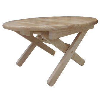 Intrend Design โต๊ะญี่ปุ่น ขาพับได้ หน้าท็อปกลม60ซม. ไม้ยางพารา - สีธรรมชาติ