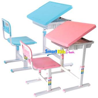Smart Kids Desk ชุดโต๊ะเก้าอี้เด็ก แบบ SKD-I 2 ชุด - สีฟ้า/สีชมพู