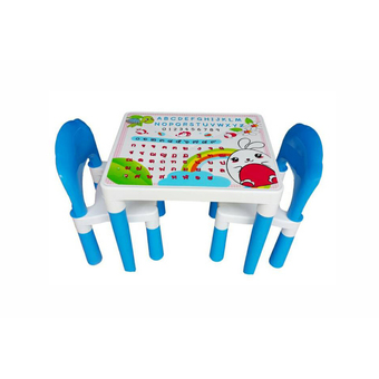 OK Furniture ชุดโต๊ะและเก้าอี้เด็กพลาสติก Family Set (สีฟ้า)