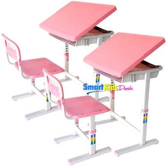 Smart Kids Desk ชุดโต๊ะเก้าอี้เด็ก แบบ SKD-I 2 ชุด - สีชมพู