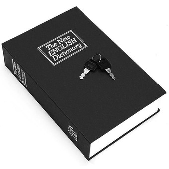 Vococal Dictionary Cash Security Box with Key Lock L Size (Black)