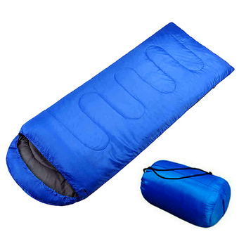 Adult Envelope Healthy Sleeping Bag Portable Sleep bag with Hood for Camping Travel Blue