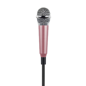 KH ไมโครโฟนจิ๋ว คาราโอเกะ (Mini Microphone Karaoke) เหมาะสำหรับโทรศัพท์มือถือ, แท็บเล็ต, โน๊ตบุ๊ค รุ่นไม่มีขาตั้งไมค์ (สีทองชมพู)