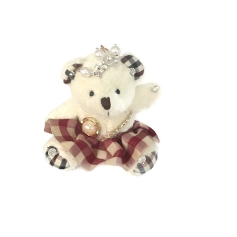 BABY C ตุ๊กตาหมีน้อยน่ารักใส่ชุดสวยงาม พวงกุญแจ 1 ตัว (สีน้ำตาล Brown ) พร้อมแพ็คในกล่องแก้วใส