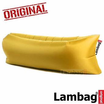 Lambag Original Hangout โซฟาลม เตียงลม แบบพกพา มาพร้อมกระเป๋าสะพาย (lamzac style) - สีเหลือง(Yellow)