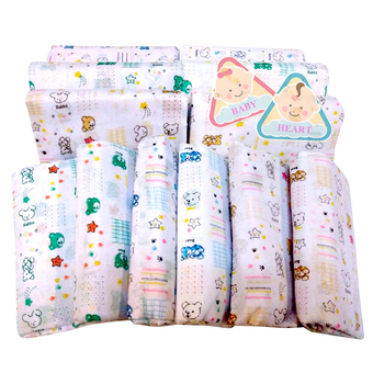 Baby heart ผ้าอ้อมสาลู 27'' เย็บริม แพ็ค12 ผืน ลาย Bear
