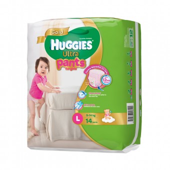 ขายยกลัง! Huggies Ultra Gold pants กางเกงผ้าอ้อม ฮักกี้ส์อัลตร้าโกลด์ ไซส์ L 6 แพ็ค 84 ชิ้น (แพ็คละ 14) สำหรับเด็กหญิง