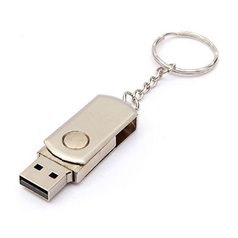 แฟลชไดร์ฟ 64GB USB 2.0 Silver Metal Swivel Flash Memory Stick Storage Thumb Pen Drive