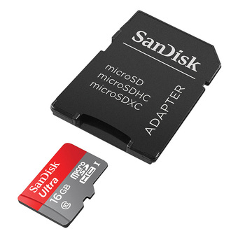 Sandisk MicroSD Ultra Class 10 80MB/S - 16GB with Adapter (SQUNC-016G-GN6)