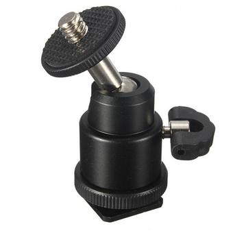 black For Camera Tripod LED Light Flash Bracket Holder Mount 1/4 Hot Shoe Adapter Cradle Ball Head with Lock Cheap Sale