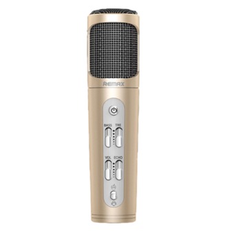 Remax Microphone Karaoke ไมโครโฟน ร้องเพลง คาราโอเกะ สำหรับ iPhone/Android รุ่น K02 (Gold)