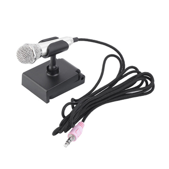 KH ไมโครโฟนจิ๋ว คาราโอเกะ (Mini Microphone Karaoke) เหมาะสำหรับโทรศัพท์มือถือ, แท็บเล็ต, โน๊ตบุ๊ค รุ่นมีขาตั้งไมค์ (สีเงิน)