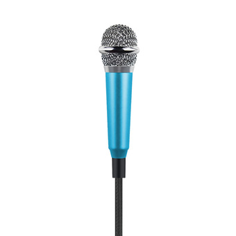 KH ไมโครโฟนจิ๋ว คาราโอเกะ Mini Microphone Karaoke เหมาะสำหรับโทรศัพท์มือถือ, แท็บเล็ต, โน๊ตบุ๊ค รุ่นไม่มีขาตั้งไมค์ (สีน้ำเงินอมฟ้า)