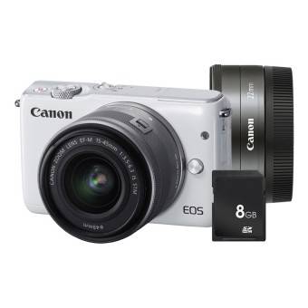 Canon EOS M10 เลนส์ EF-M15-45mm &amp; EF-M22mm White + SD 8 GB
