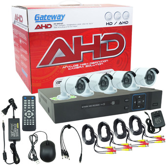 Gateway AHD CCTV ชุดกล้องวงจรปิด 4 กล้อง HD AHD KIT 1.3 Mp (White)