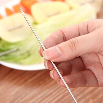 100pcs Stainless Steel Barbecue Grilling BBQ Needles Sticks Skewers (Silver)