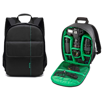 Wonderful story กระเป๋ากล้องเลนส์ Camera Backpack Bag Waterproof DSLR Case for Canon/Nikon/Sony (Green)
