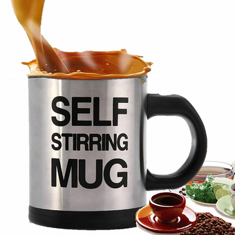 MOMMA แก้ว ผสมเครื่องดื่ม ชา กาแฟ นม สีดำ ( Automatic Spinning Mixer Tea Coffee Mug )