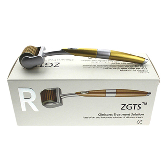 ZGTS Titanium Dermaroller เข็มกลิ้ง รักษาหลุมสิว เดอร์มาโรลเลอร์ from France Microneedle Roller หัวเข็ม 0.50mm (Gold)