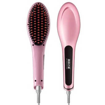 Kitty shop Beautiful Star หวีรีดตรงไฟฟ้า แปรงหวีไฟฟ้าผมตรง Fast Hair Straightener (สีชมพู)