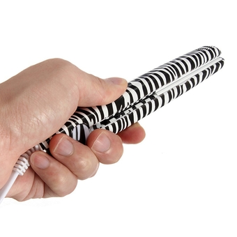 Professional Tools Hairstyle Mini Portable Electronic Ceramic Hair Straightener EU PLUG(Zebra stripes)