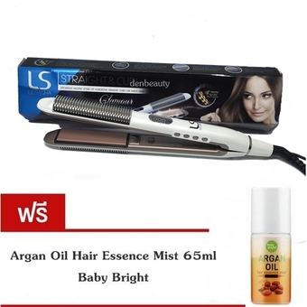 LESASHA LS Straight &amp; Curl Glamour Hair Straightener เครื่องหนีบผมตรง ม้วนได้ LS1026​ รุ่นไหม่สีขาว แถม Argan Oil Hair Essence Mist 65ml Baby Bright ราคา 99 บาท