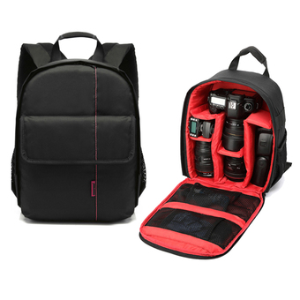 กระเป๋ากล้องเลนส์ Camera Backpack Bag Waterproof DSLR Case for Canon/Nikon/Sony (Red)