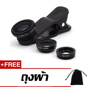 JC Gadget Clip Lens เลนส์มือถือ 3in1 ( สีดำ ) + ถุงผ้า