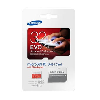 Samsung 32GB EVO Plus Micro SD with Adapter (80MB/s)
