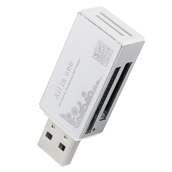Micro SD SDHC TF M2 MMC MS PRO DUO All in 1 USB 2.0 Multi Memory Card Reader(Silver)