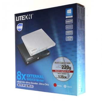 Philips Lite-On 8x External Slim DVD/CD Writer (EBAU108)
