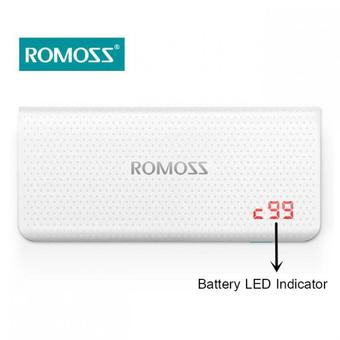 ROMOSS LED Sense4Plus 10400mAh Powerbank แบตเตอรี่สำรองมือถือ Power bank แบบพาวเวอร์แบงค์คุณภาพสูง มีจอแสดงผลระดับ แบตสำรองมือถือ (สีขาว)