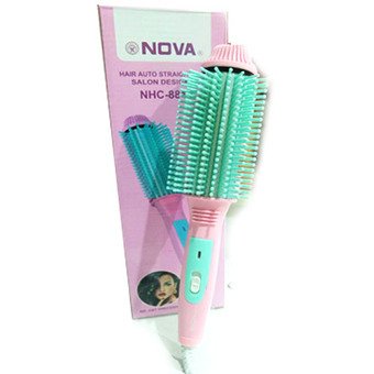 Nova NHC-8810 หวีแปรงไฟฟ้า ยืดตรง ม้วนโรล ทำวอลลุ่ม (สีชมพูพาสเทล)
