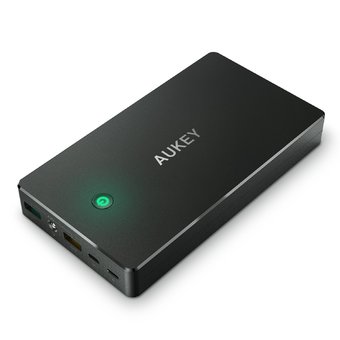 Aukey Quick Charge 2.0 20000 mAh Power Bank แบตเตอรี่สำรองความจุ 20000 mAh พร้อมระบบ Quick Charge 2.0 Fast Charger พร้อมสาย USB รุ่น PB-T5