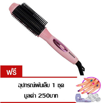 nova PM shop nova หวีม้วนผมไฟฟ้า NOVA Professional Perfect Curl LS-189 สีชมพู แถมฟรี อุปกรณ์เพ้นเล็บ 1 ชุดมูลค่า250บาท