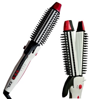 CKL เครื่องม้วนผม เครื่องหนีบผม หวีแกนร้อน โรลม้วนผม 3 in 1 รุ่น CKL-V10 (สีขาว)
