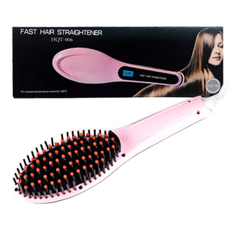 Eaze Wonder Brush แปรงหวีผมตรง อัตโนมัติ พร้อมจอ LCD (Pink)