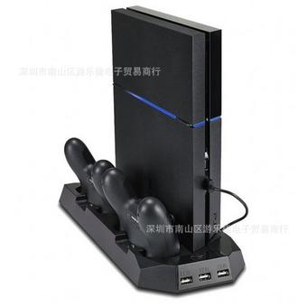 CST PS4 Handle Double Charge Station Base Stand Fans Cooling Cooler For Sony Playstation 4 (Black) (Intl) - Intl