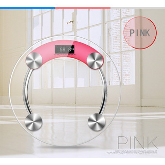 BEST Electronic weight scale เครื่องชั่งน้ำหนักดิจิตอล กระจกใส รุ่น (PINK)