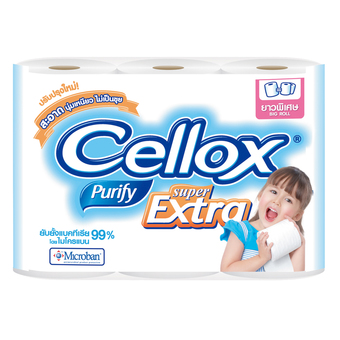 CELLOXเซลล็อกซ์ กระดาษทิชชู ซุปเปอร์เอ็กซ์ตร้า บิ๊กโรล6ม้วน